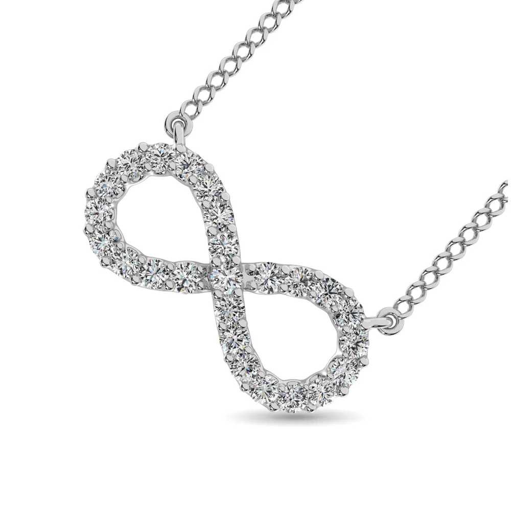 10K White Gold Diamond 1/2 Ct.Tw. Infinity Pendant