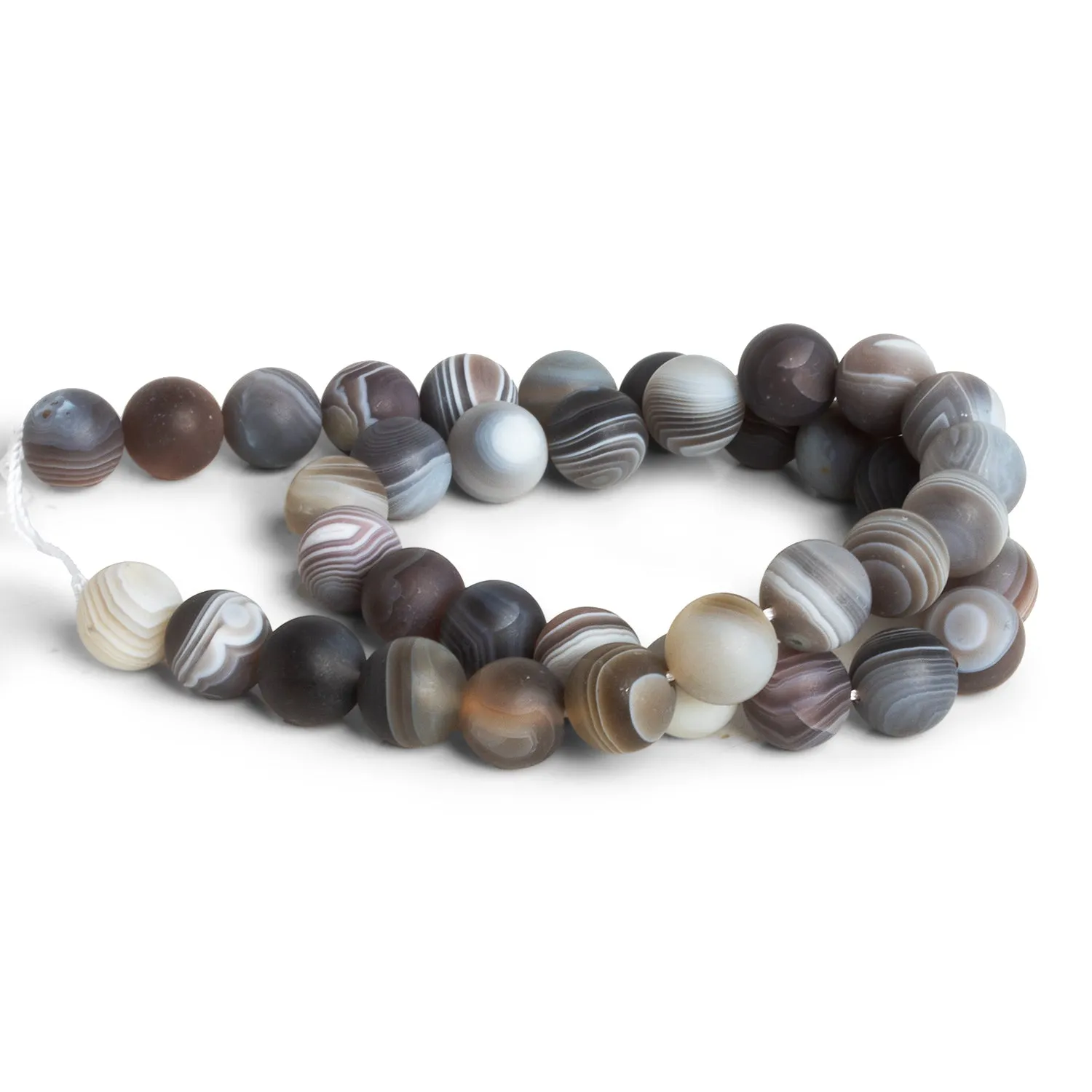 10mm Matte Botswana Agate Plain Rounds 15 inch 34 beads