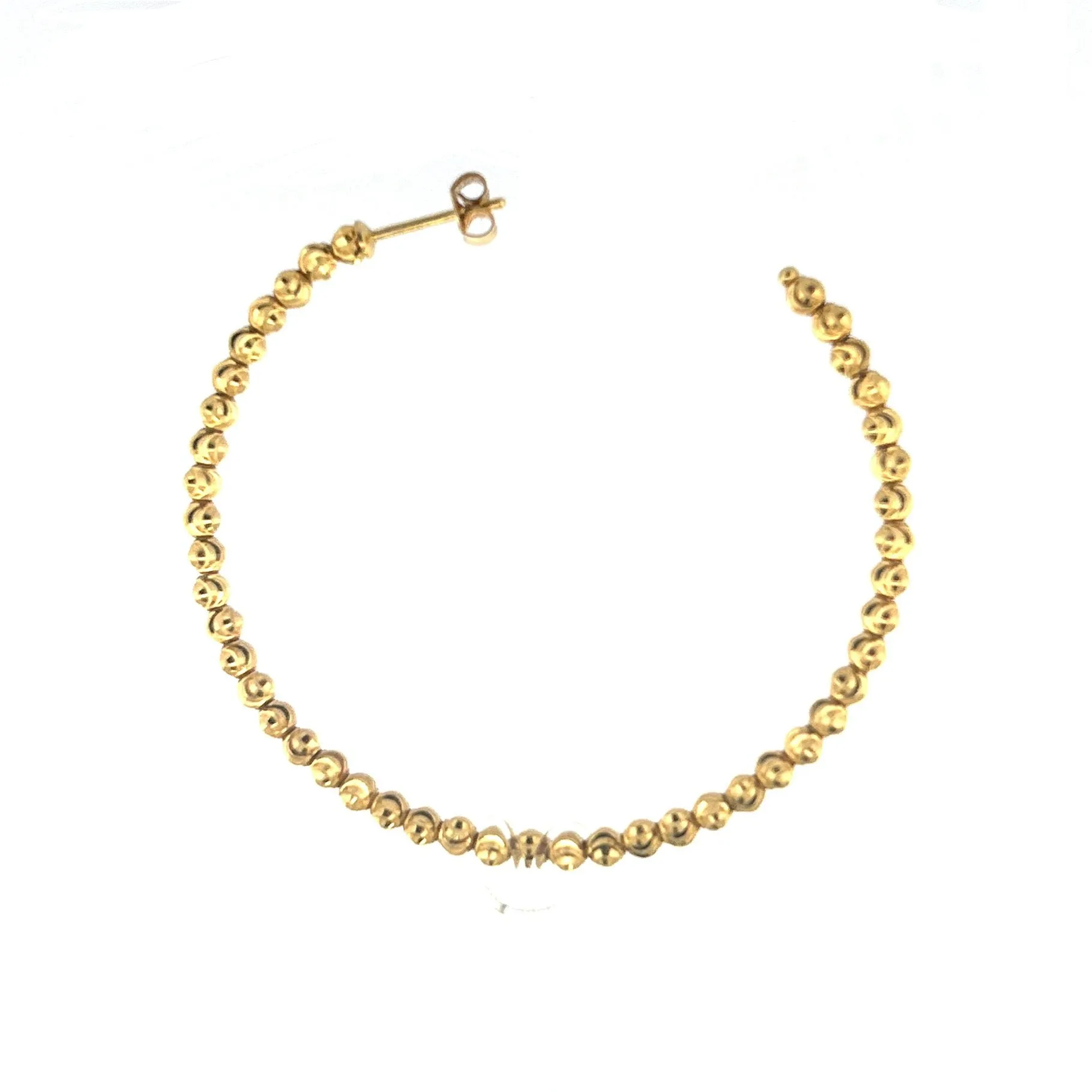 14K Gold Large Diamond Cut Ball Hoop Earrings