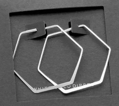 14K Hexagon Hoops