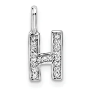 14K White Gold Diamond 0.065-CT Lower Case Style H Initial Charm