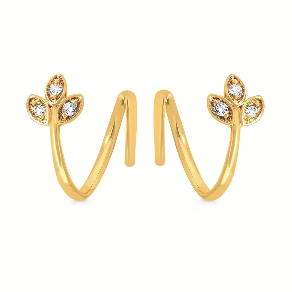 14K Yellow Gold 0.06ctw Diamond Twist Stud Earrings