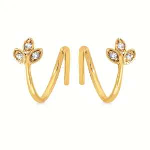 14K Yellow Gold 0.06ctw Diamond Twist Stud Earrings