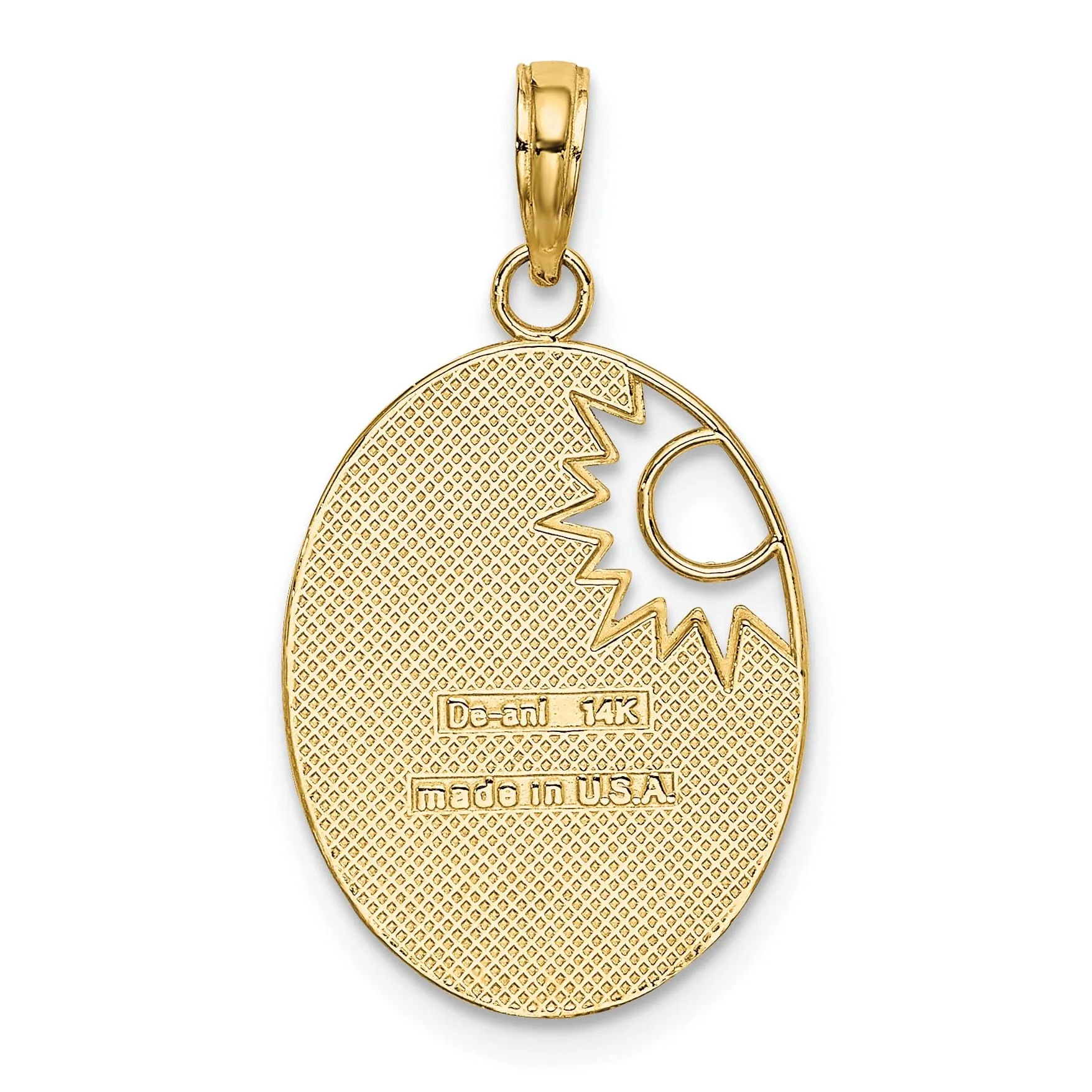 14k Yellow Gold White Rhodium Textured Polished Finish YOU ARE MY SUNSHINE Sun Cut Out Design Charm Pendant