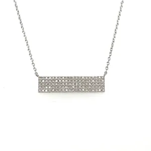 14KW Diamond Bar Necklace w/ 0.25 ctw