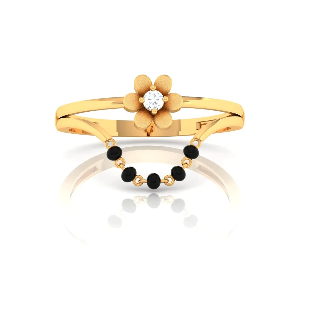 18k Elegant Diamond Ring With Flower Embellishment From Pc Chandra