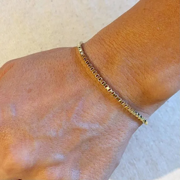 18k Gold Filled 2.0 mm Box Chain Bracelet