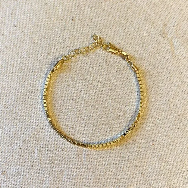 18k Gold Filled 2.0 mm Box Chain Bracelet