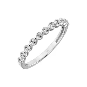 2.2mm Lab Grown White Sapphire Wedding Band in 10k White Gold