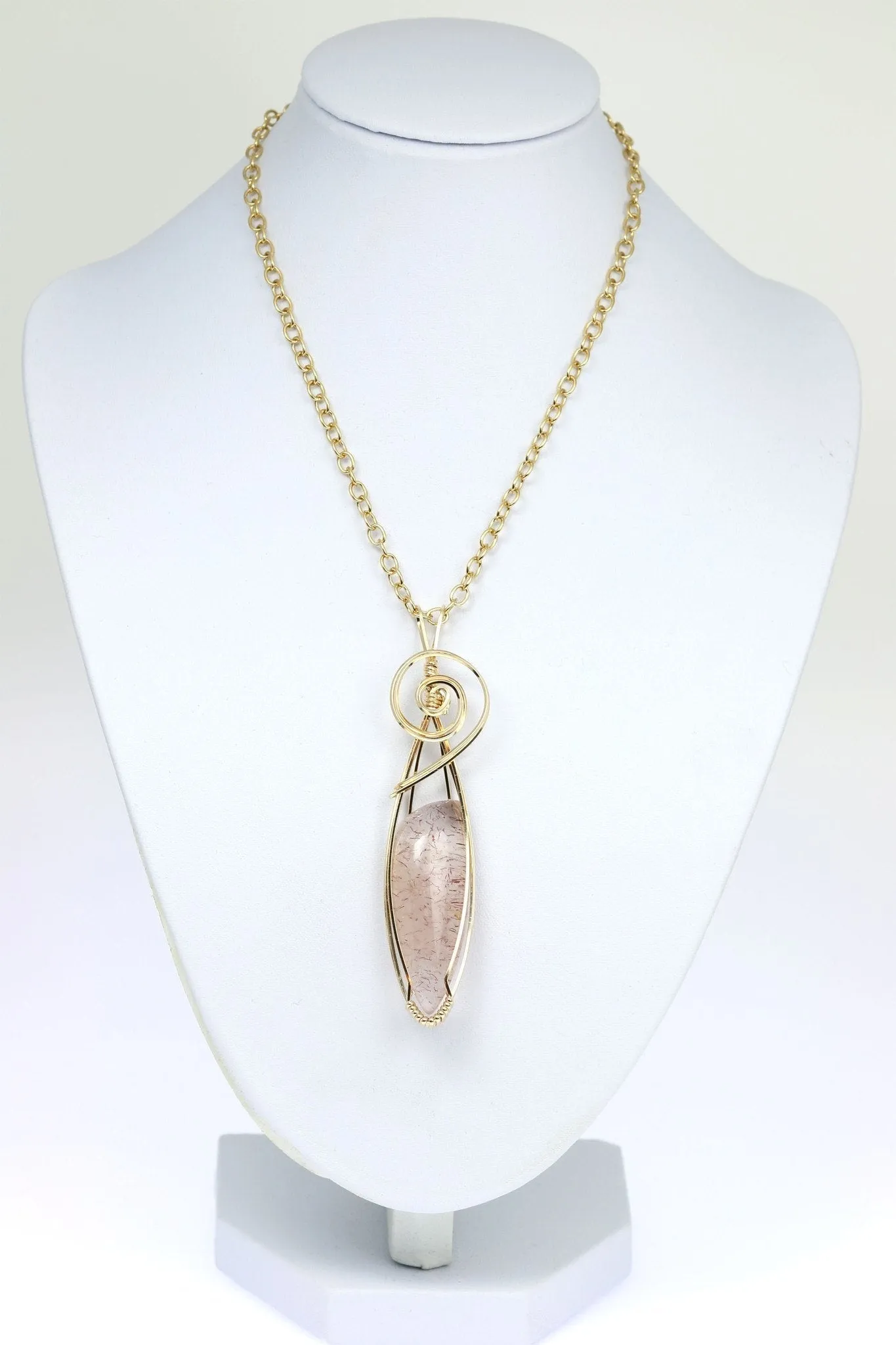 40 CT Lepidochrosite 14K Gold-filled Wire Wrapped Pendant