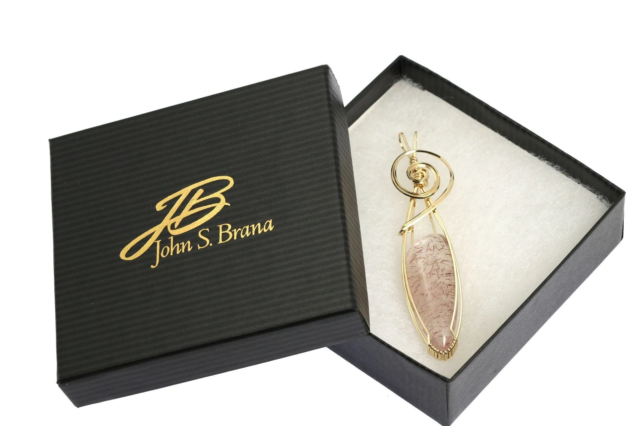 40 CT Lepidochrosite 14K Gold-filled Wire Wrapped Pendant