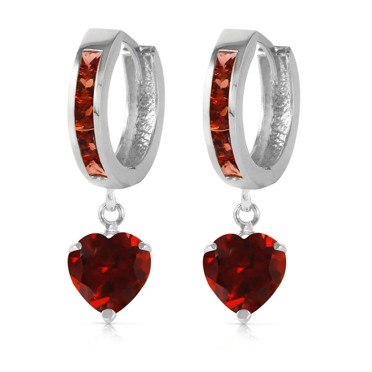 4.1 Carat 14K Solid White Gold How Sweet The Night Garnet Earrings