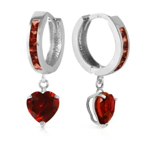 4.1 Carat 14K Solid White Gold How Sweet The Night Garnet Earrings