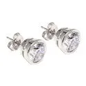 5 Ct Round Of Bezel Set Cubic Zirconia CZ Earrings