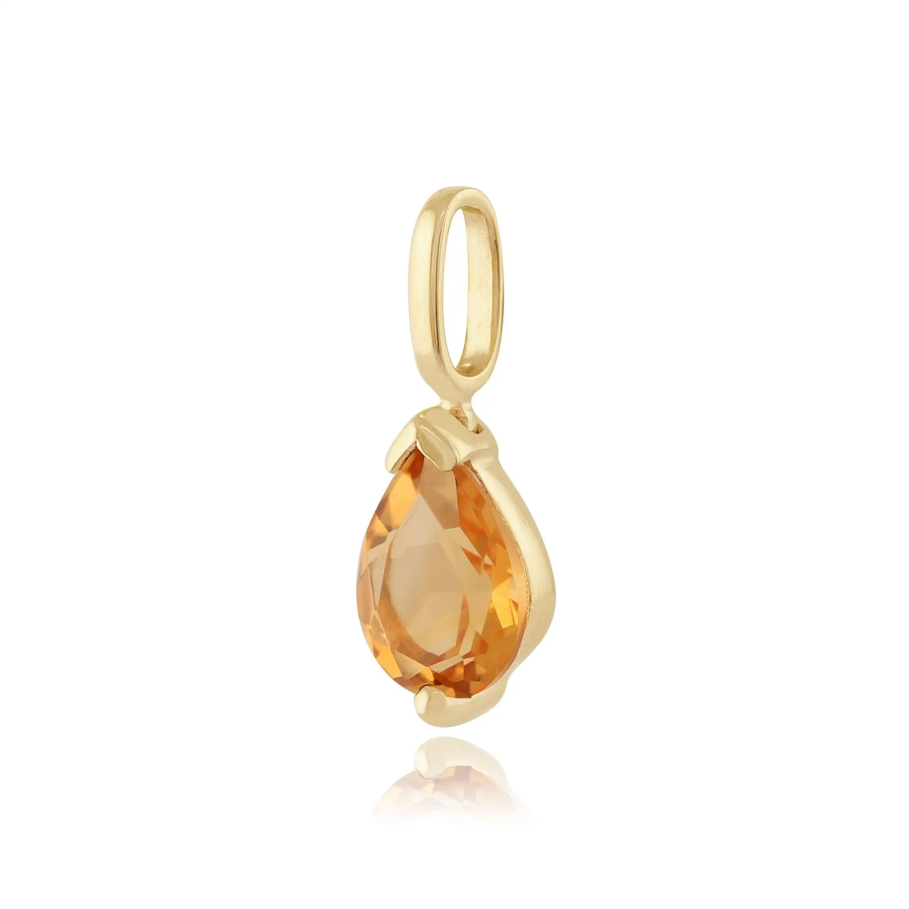 9 Karat Gelbgold 0.51ct Ct Citrin einzeln Stein Anhänger