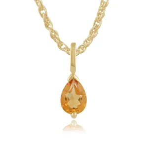 9 Karat Gelbgold 0.51ct Ct Citrin einzeln Stein Anhänger