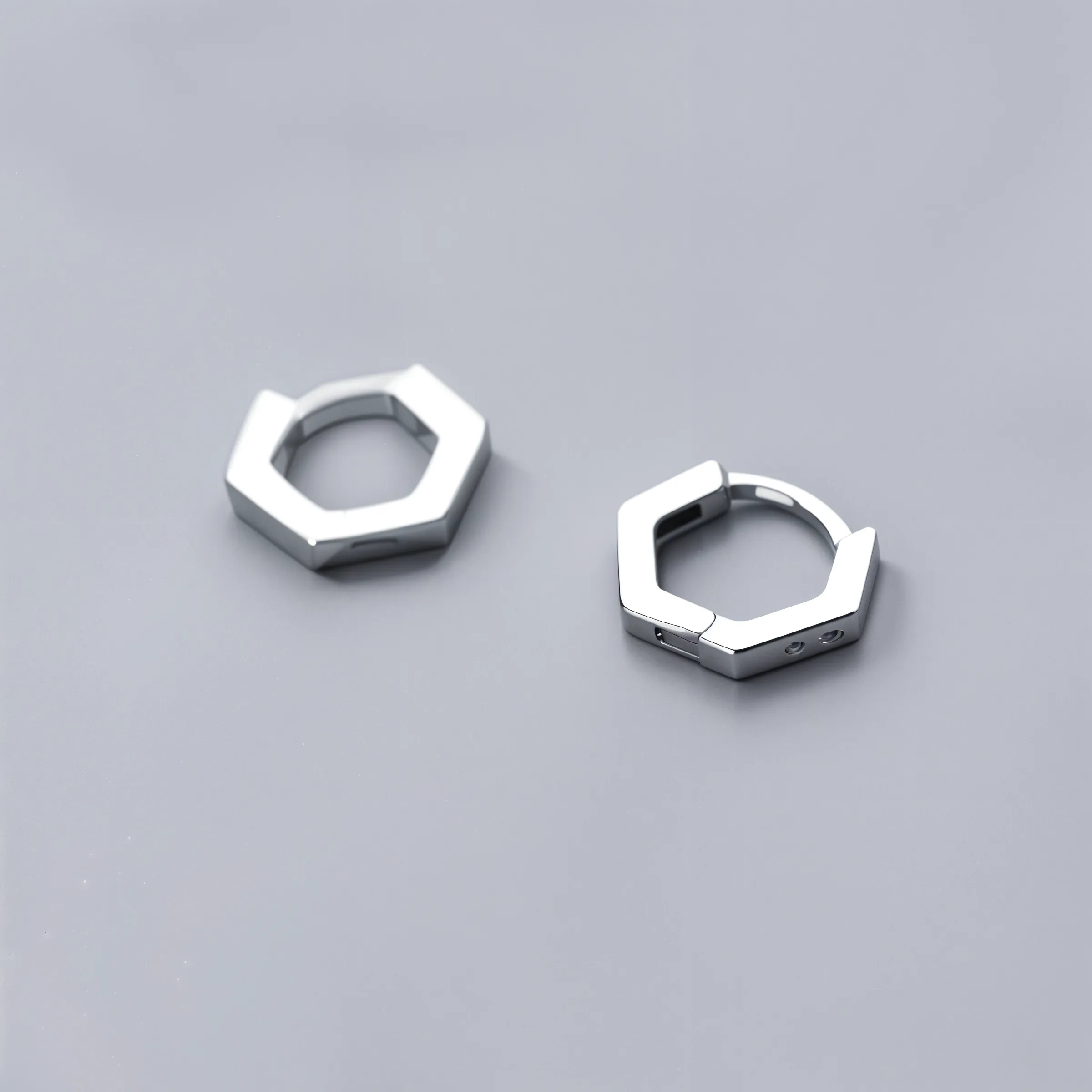 Adorable Hexagons Mini Hoops