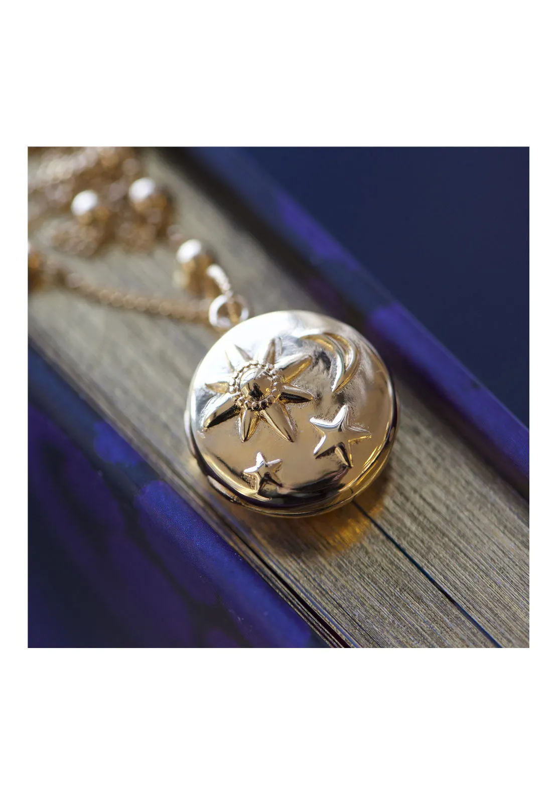 Amy Locket With Sun Moon Stars - Rose Gold