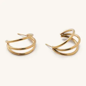 Annabelle Triple Gold Hoops