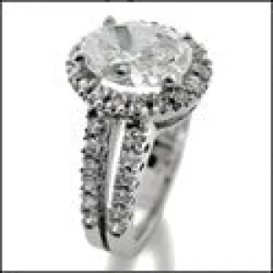 Anniversary 2.5 Oval Split Pave Cubic Zirconia Cz Ring