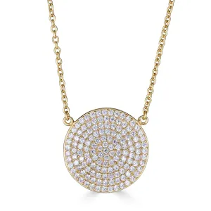 Aurora Pave Disc Necklace