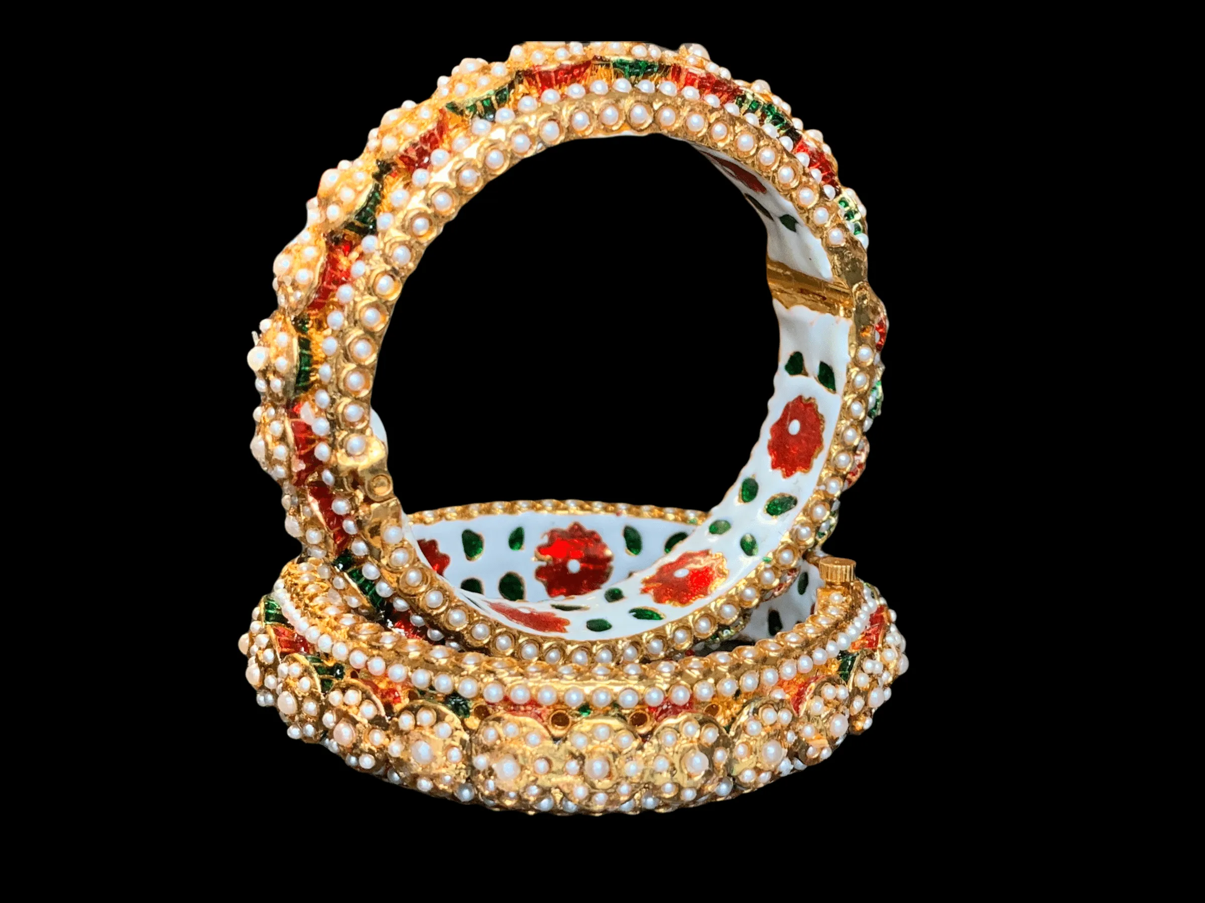 B3 Pearl rajwadi style bangles (READY TO SHIP   )