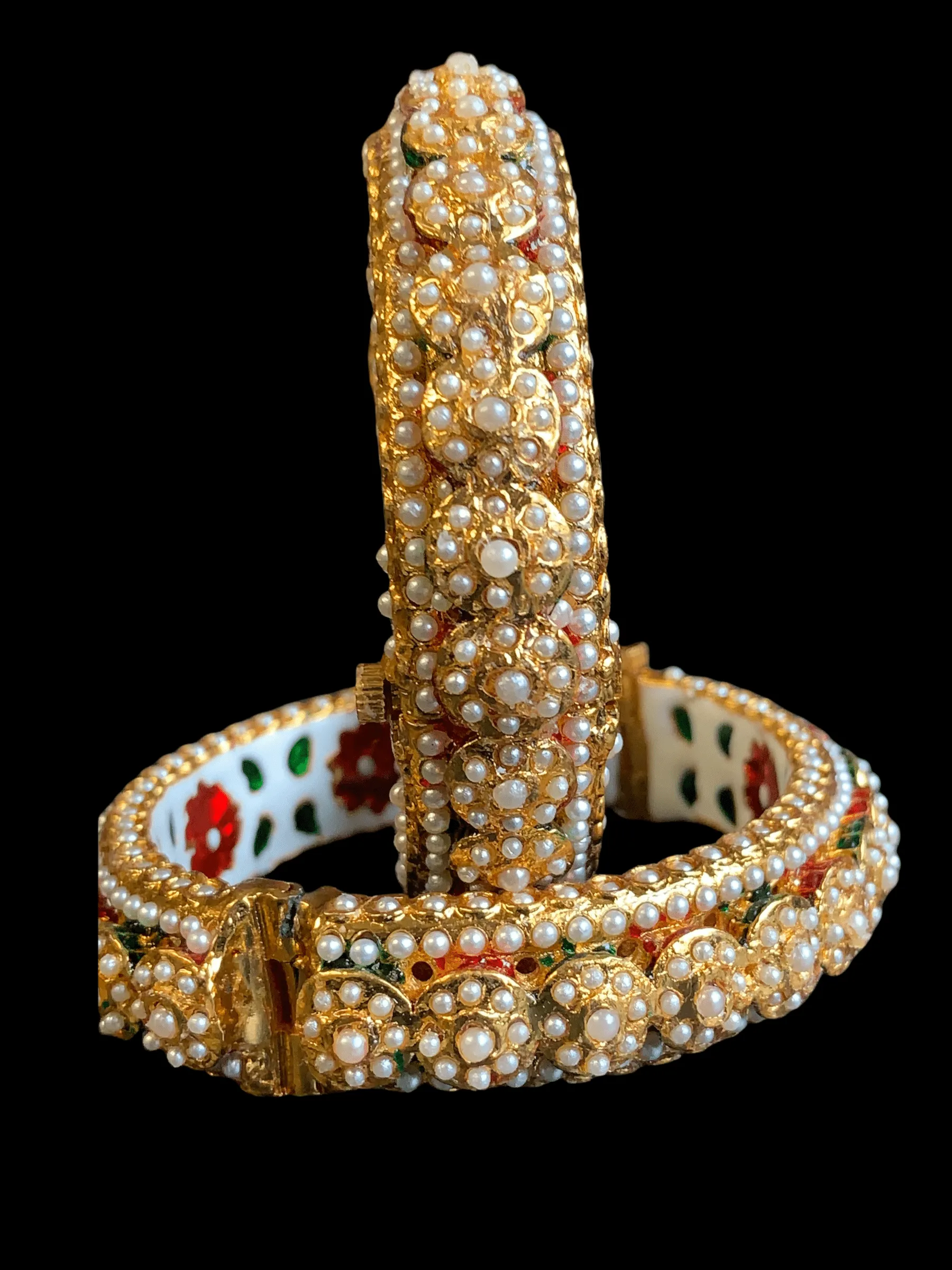 B3 Pearl rajwadi style bangles (READY TO SHIP   )