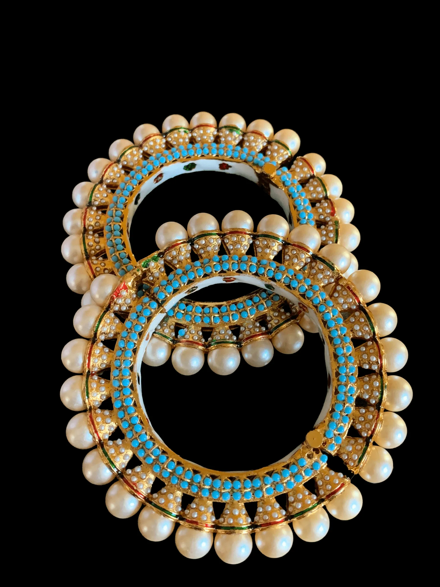 B4 Pearl feroza rajwadi style bangles (READY TO SHIP )