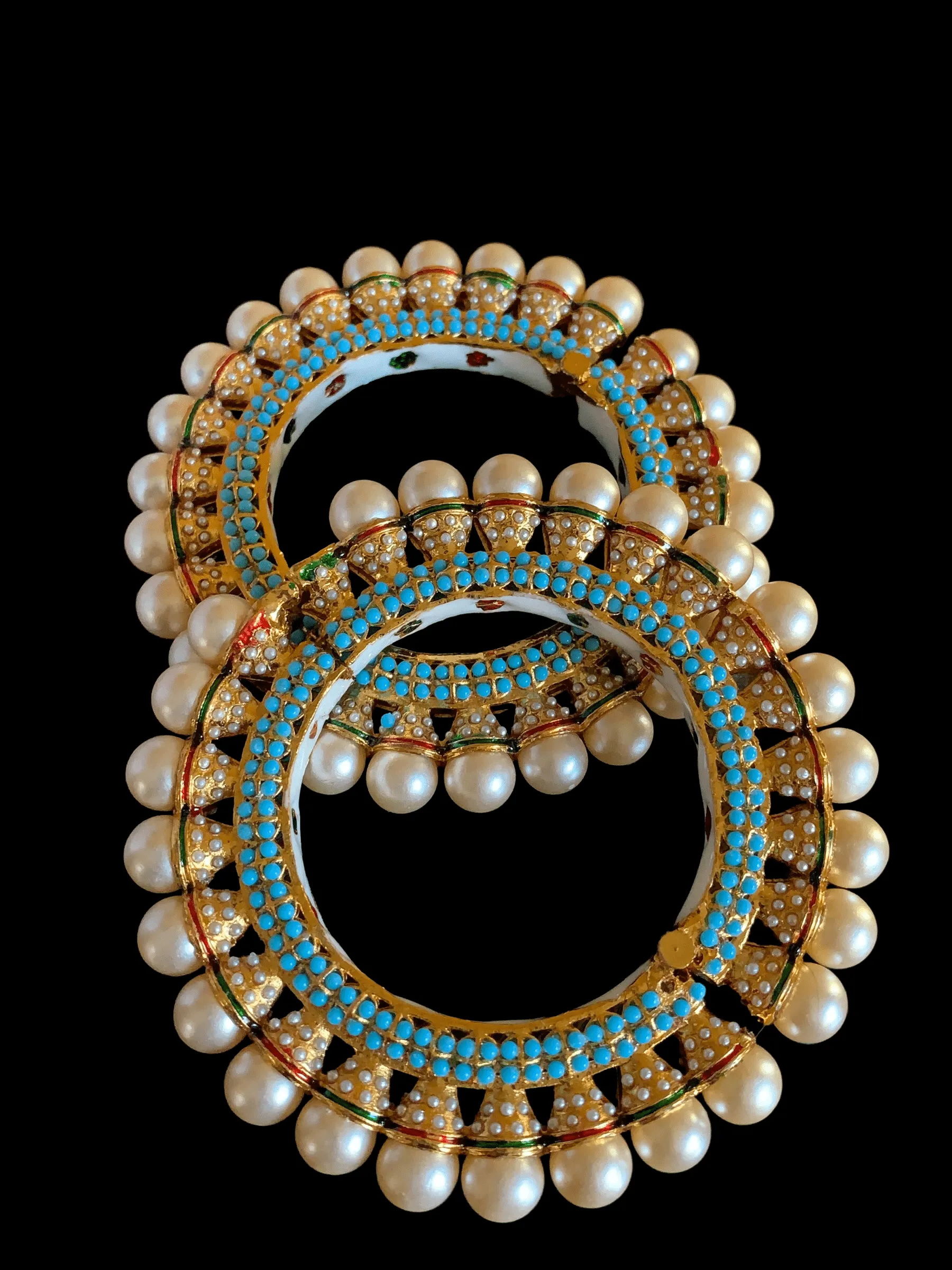 B4 Pearl feroza rajwadi style bangles (READY TO SHIP )