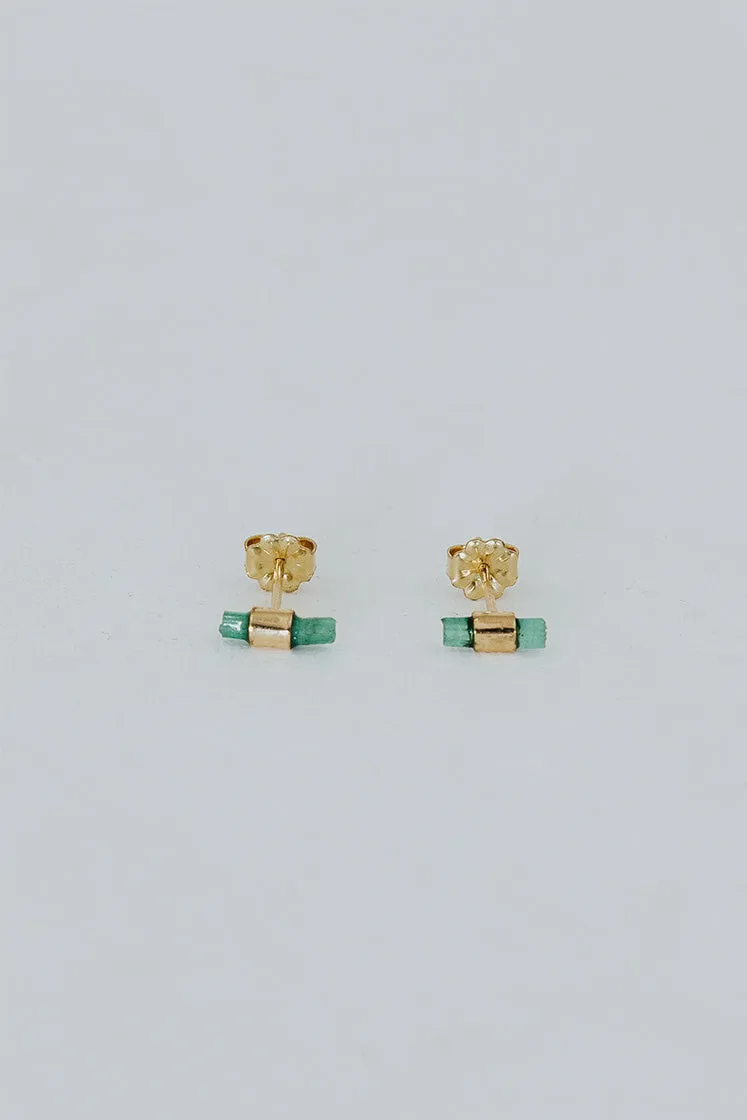 Banded Crystal Studs - Emerald