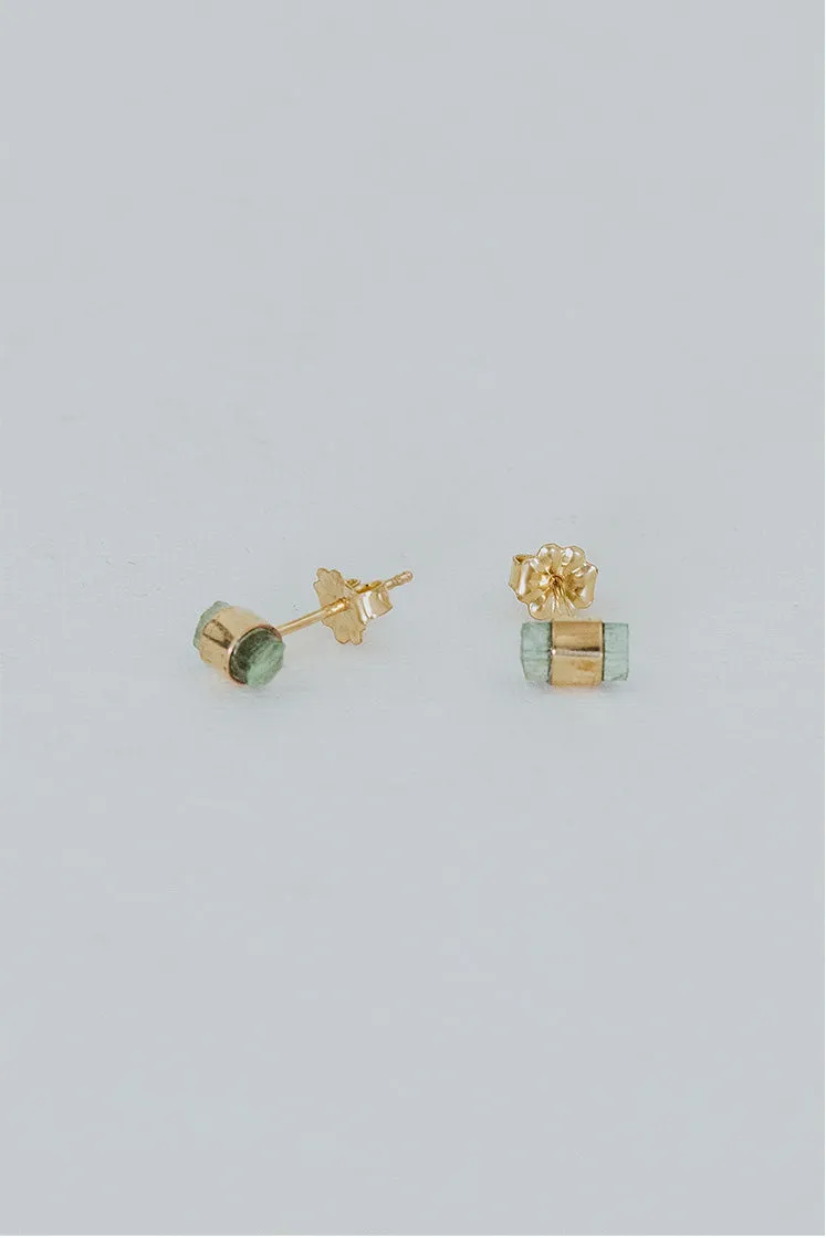 Banded Crystal Studs - Emerald