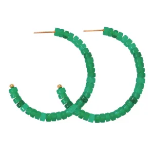 Beaded Candy Hoops - Green