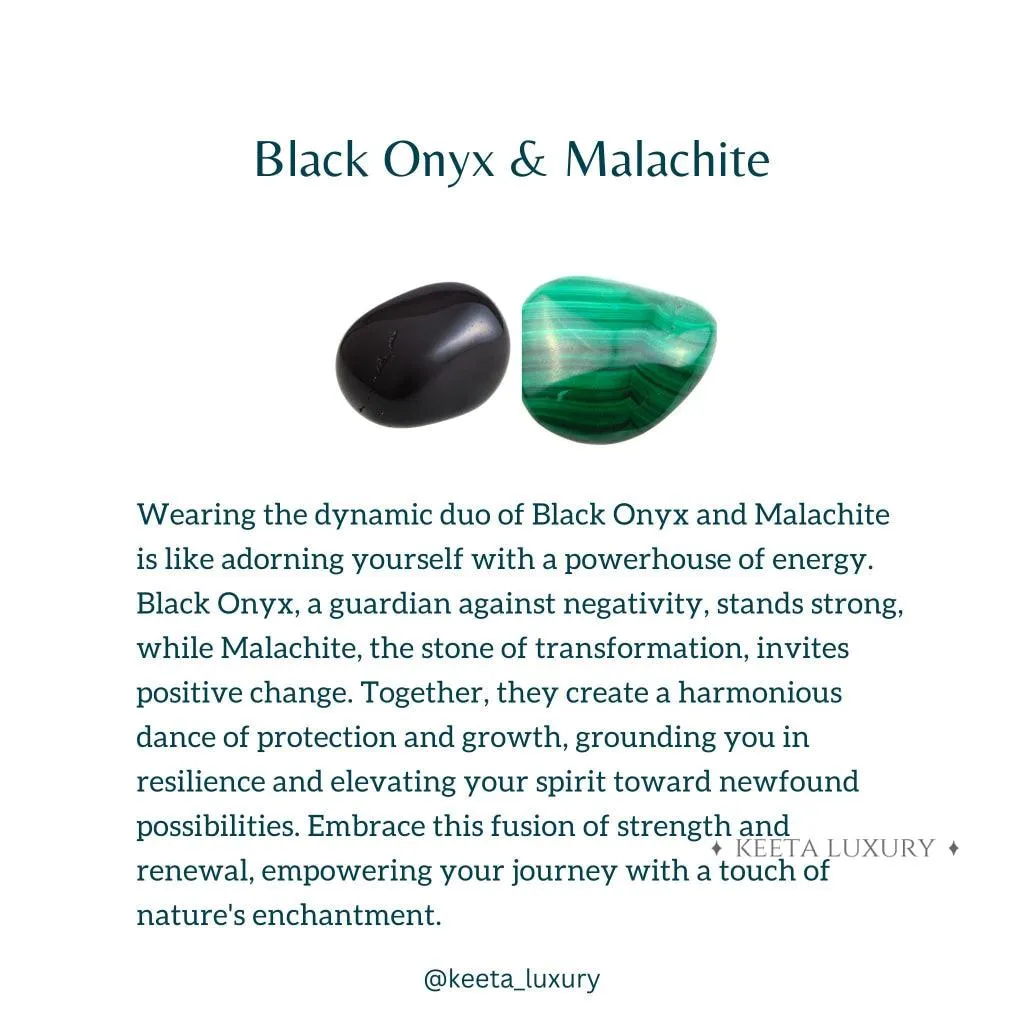 Being Natural - Malachite and Onyx Bead Bracelet