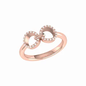 Binoculars Infinity Diamond Ring in 14K Rose Gold Vermeil on Sterling Silver