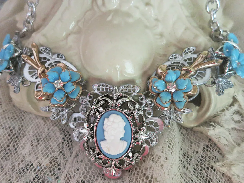 Blue Cameo Collar/Necklace