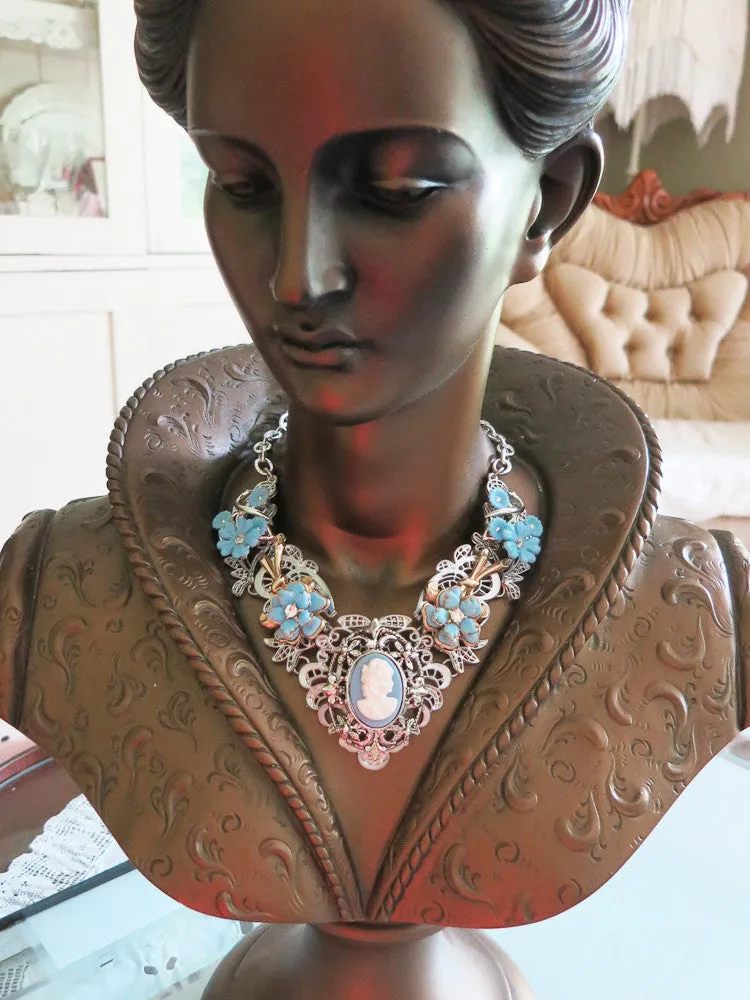 Blue Cameo Collar/Necklace