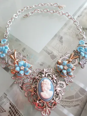 Blue Cameo Collar/Necklace