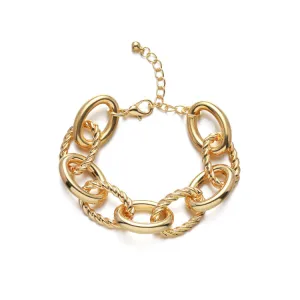 Bracelet O-shaped Thick Twisted Flower Chain Fashionable Personality Polishing