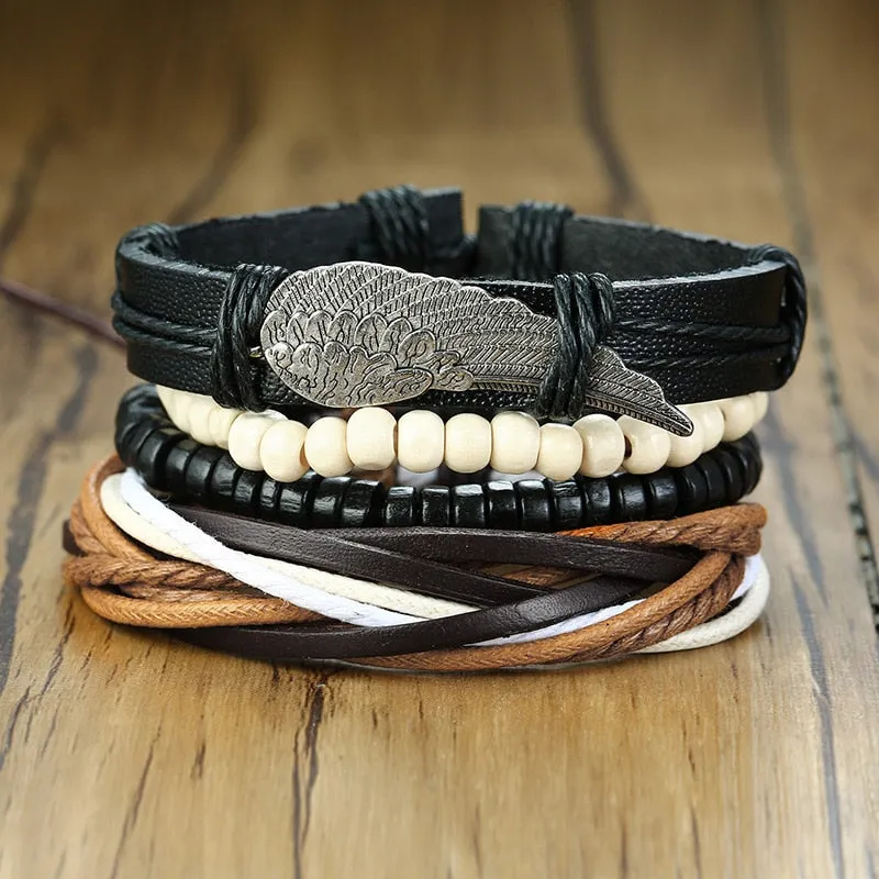 Braided Wrap Leather Vintage Tree of Life Bracelet