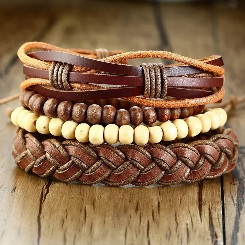 Braided Wrap Leather Vintage Tree of Life Bracelet