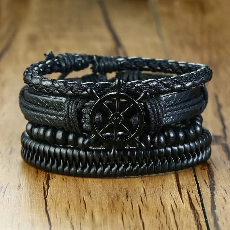 Braided Wrap Leather Vintage Tree of Life Bracelet