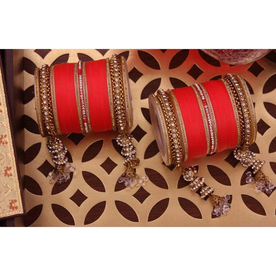 Bridal Bangles Set, Indian Jewelry, Latkan Bangles