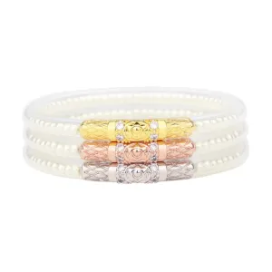 BuDha Girl: Three Queens All Weather Bangles - Pearl