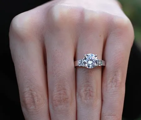 Carnation - Round Moissanite Engagement Ring