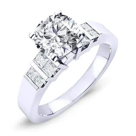 Carnation - Round Moissanite Engagement Ring