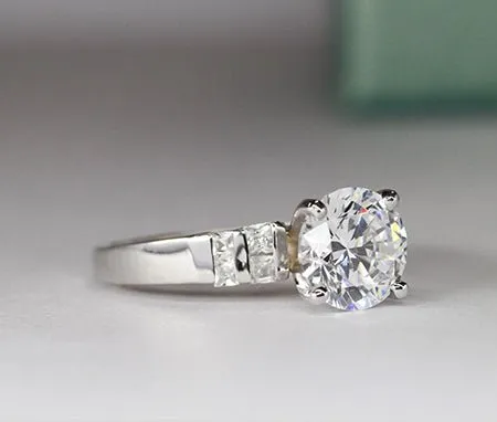 Carnation - Round Moissanite Engagement Ring