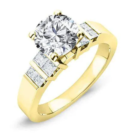 Carnation - Round Moissanite Engagement Ring