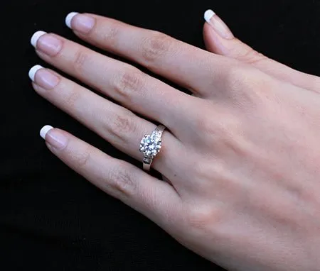 Carnation - Round Moissanite Engagement Ring