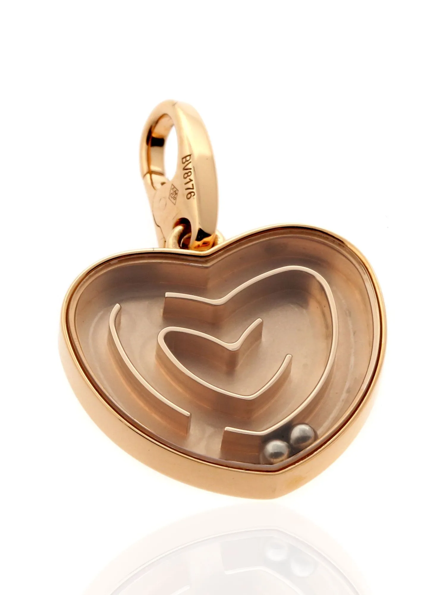 Cartier Heart Labyrinth Charm Pendant Rose Gold