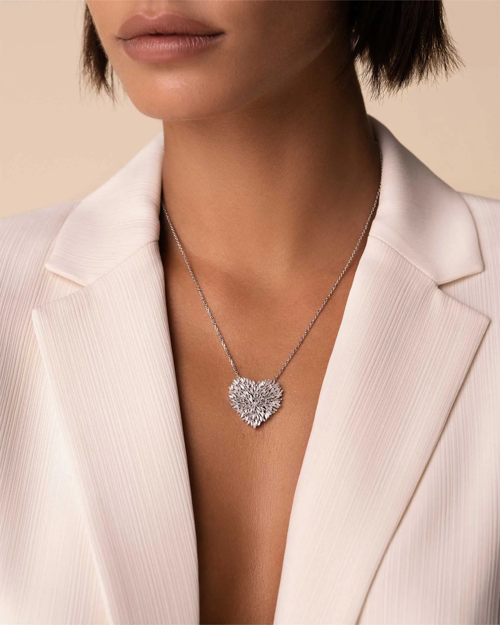 Classic Diamond Large Heart Pendant